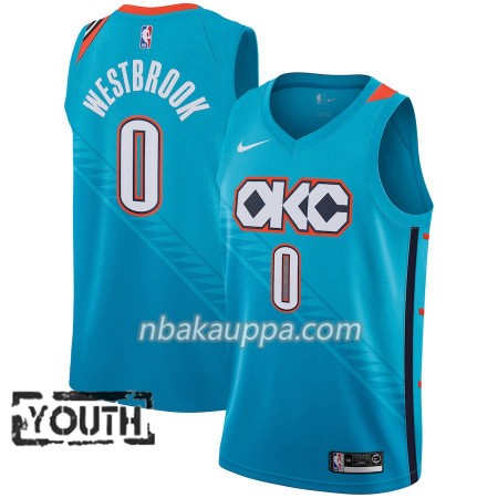Oklahoma City Thunder Russell Westbrook 0 2018-19 Nike City Edition Sininen Pelipaidat Swingman - Lasten